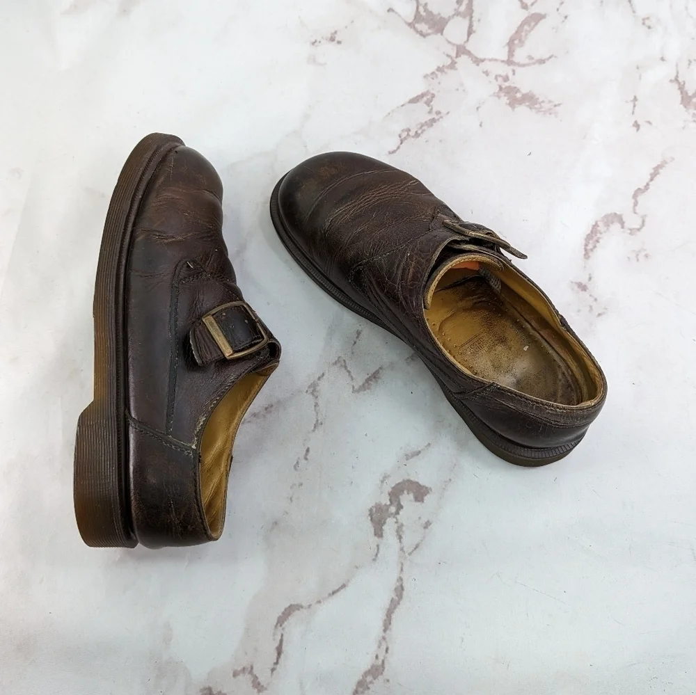 Vtg Dr Martens Shoe Womens 9.5 Leather Monk Strap Buckle Made England Oxford Y2K - Picture 14 of 14